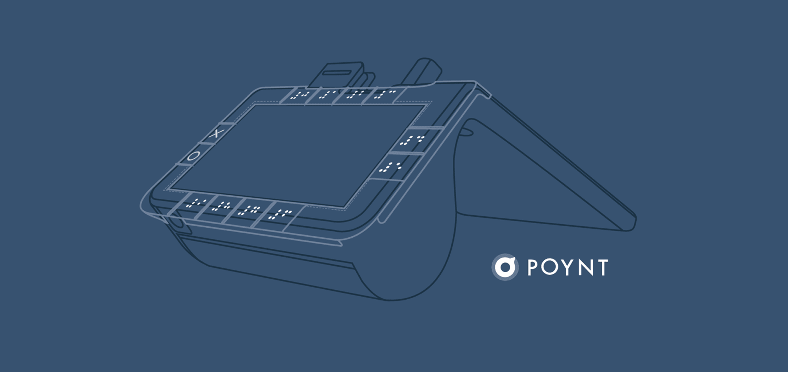 Line illustration of the Poynt point-of-sale terminal